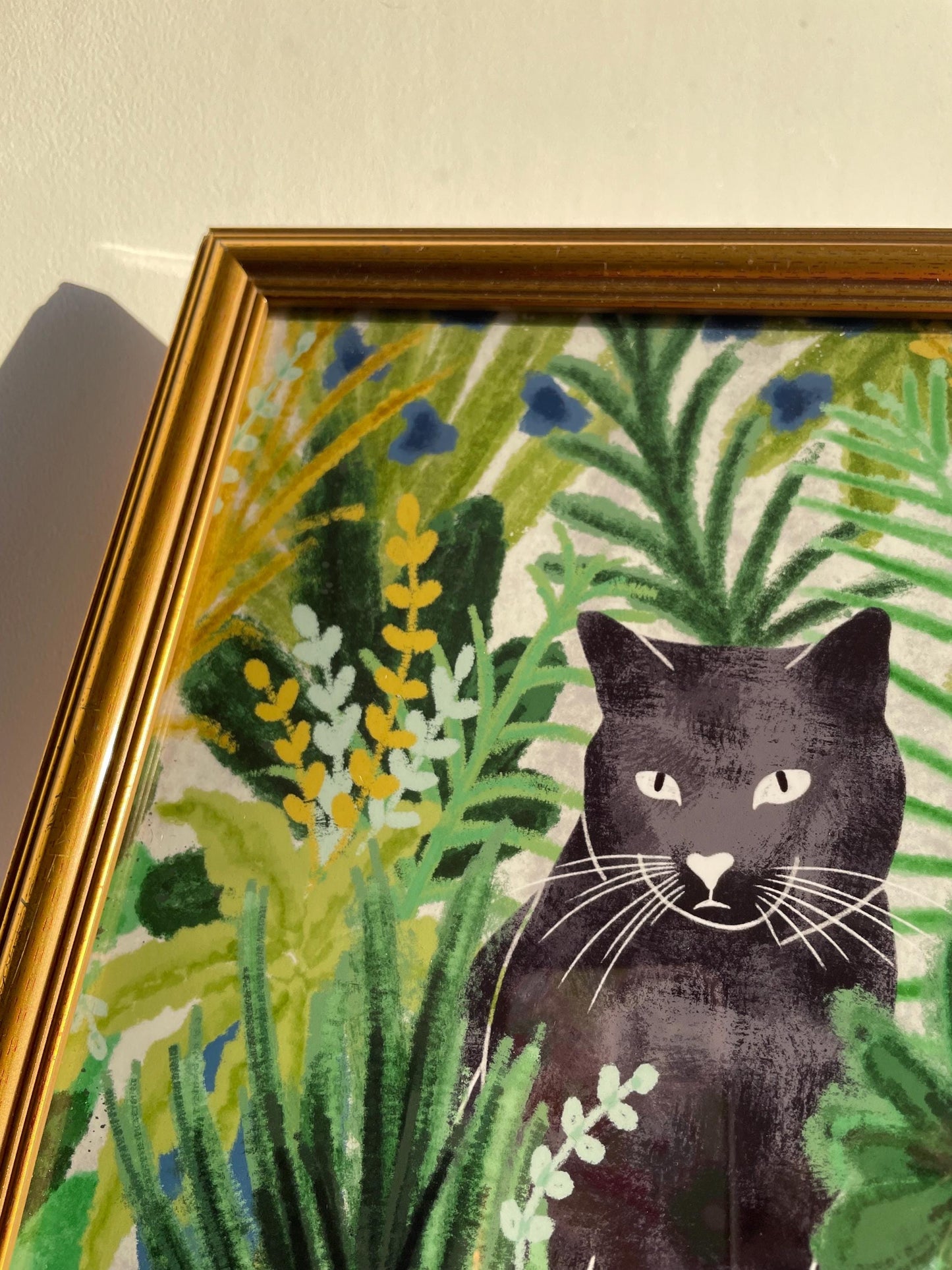 A4 Black Cat Art Print with signature