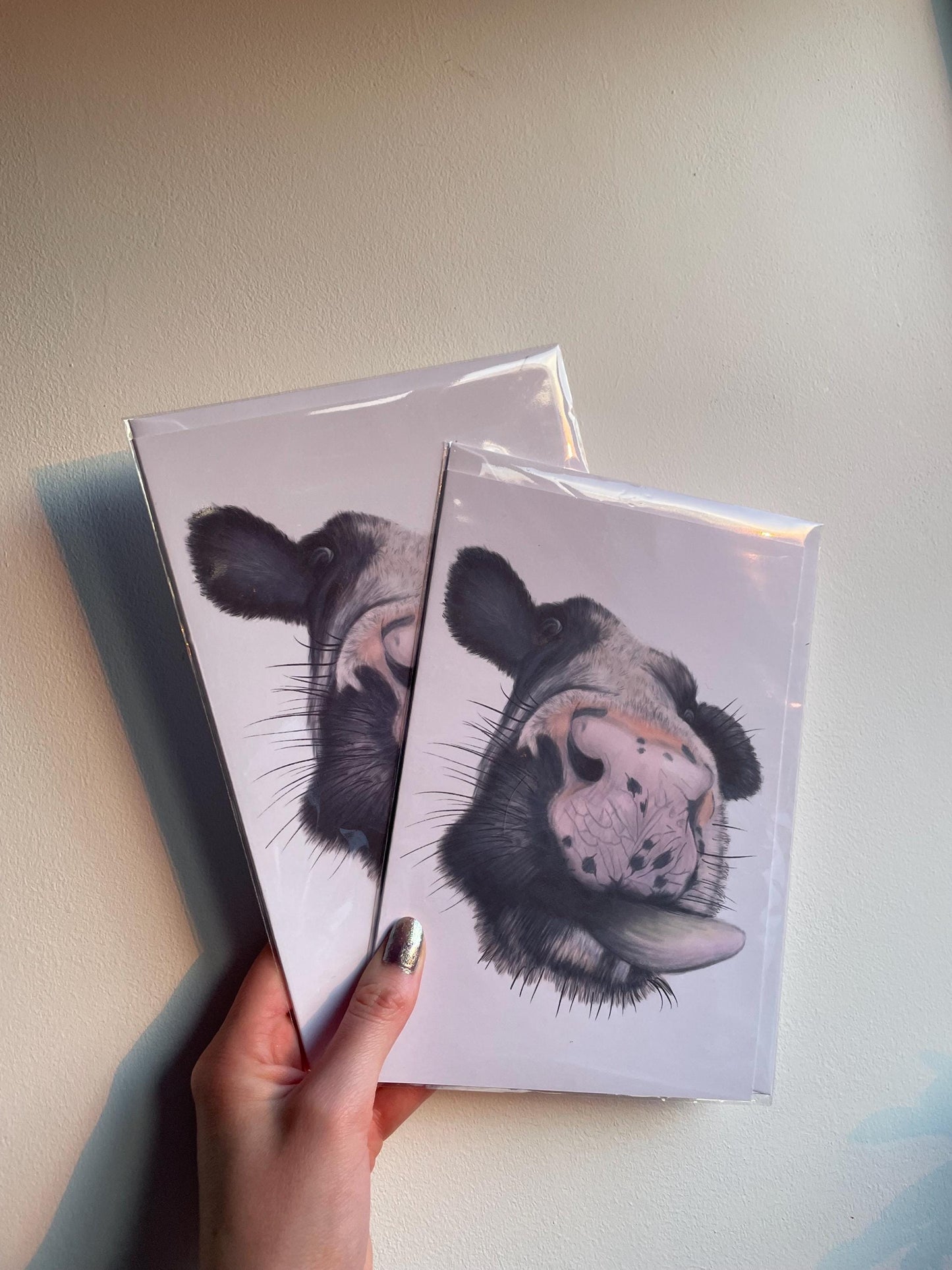 Cow A5 Card: Handmade, Birthday, blank, FREE DELIVERY