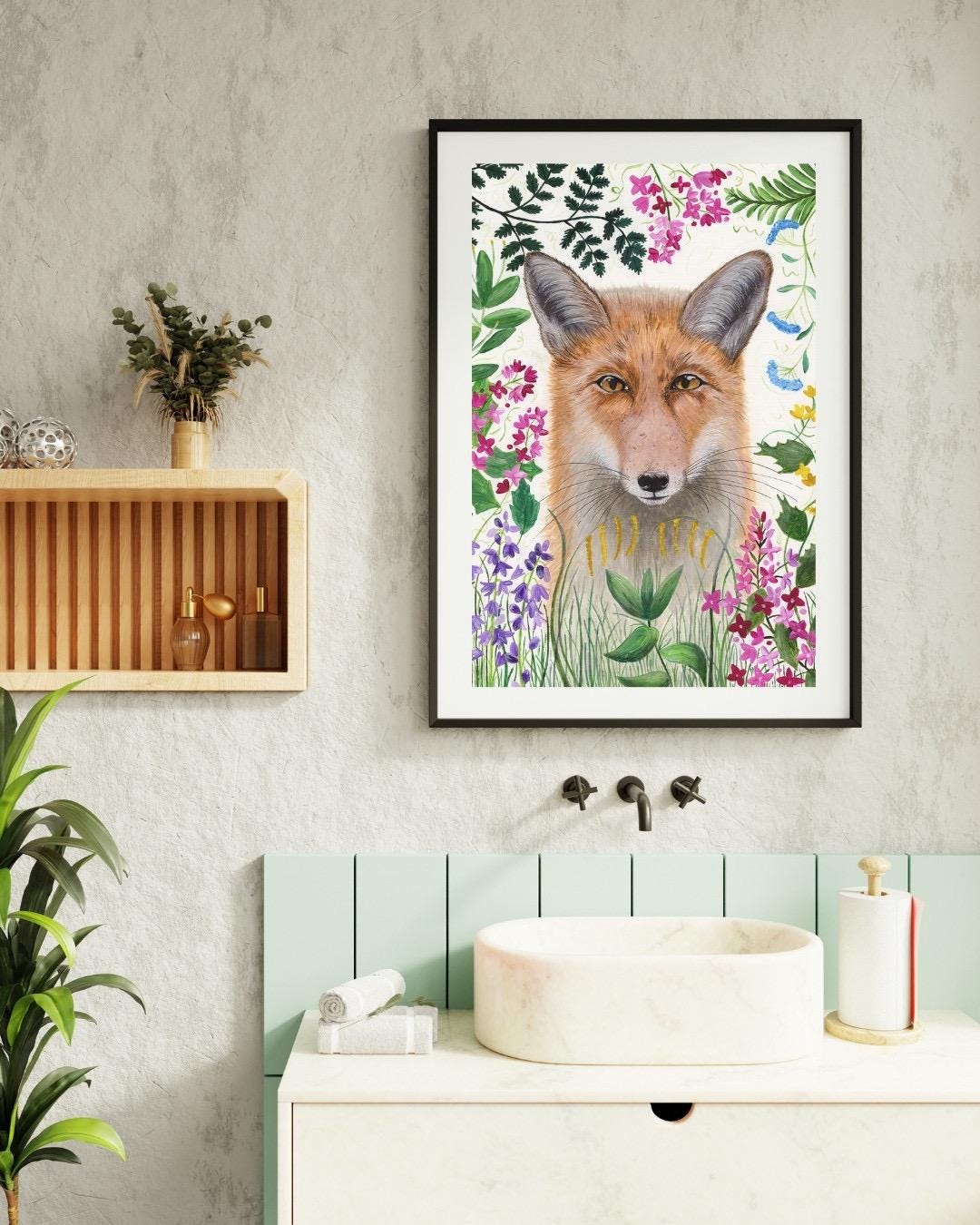 Fox Art Print: Signed A4, wildlife, animal art, FREE DELIVERY
