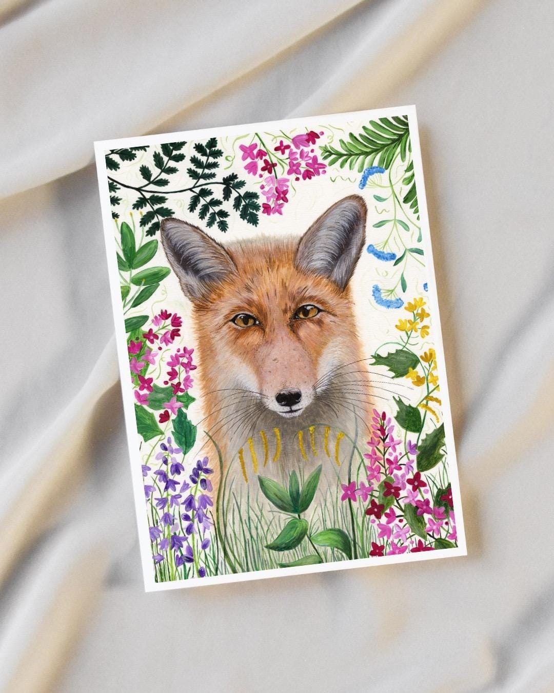 Fox Art Print: Signed A4, wildlife, animal art, FREE DELIVERY