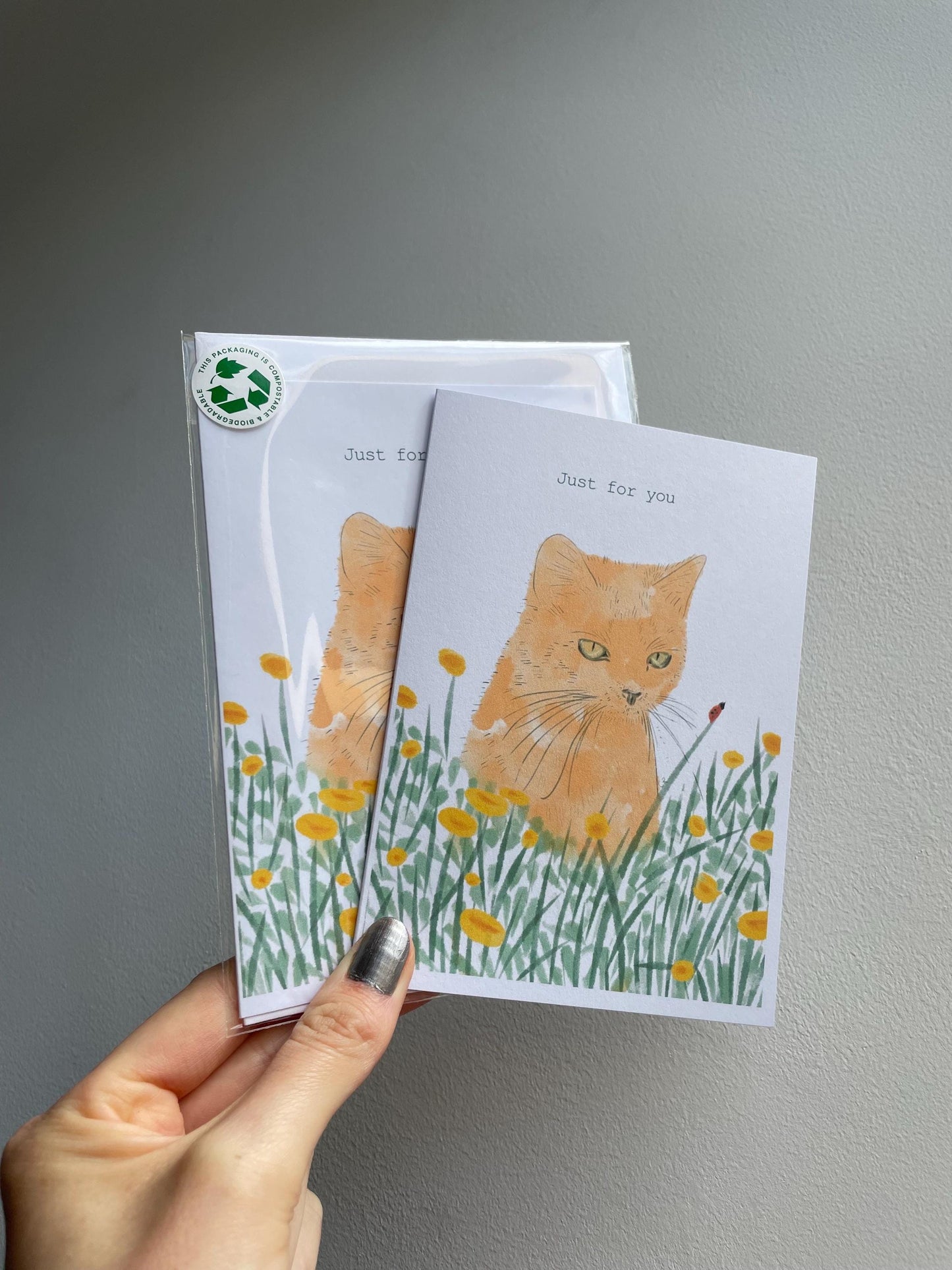 Ginger cat A6 Cards, set of 3: animal lover, Handmade, FREE DELIVERY