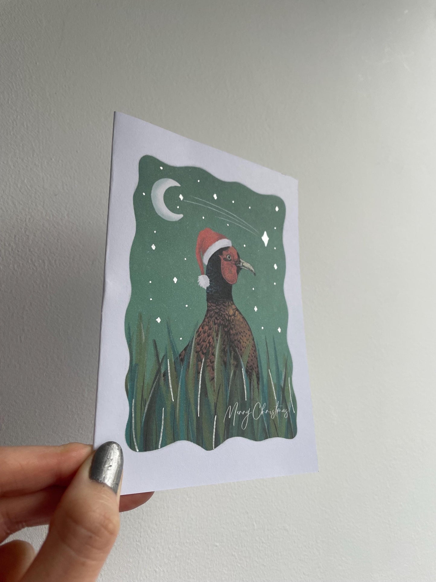 Christmas Pheasant Cards (Set of 3): Hand-Drawn Wildlife Design FREE DELIVERY