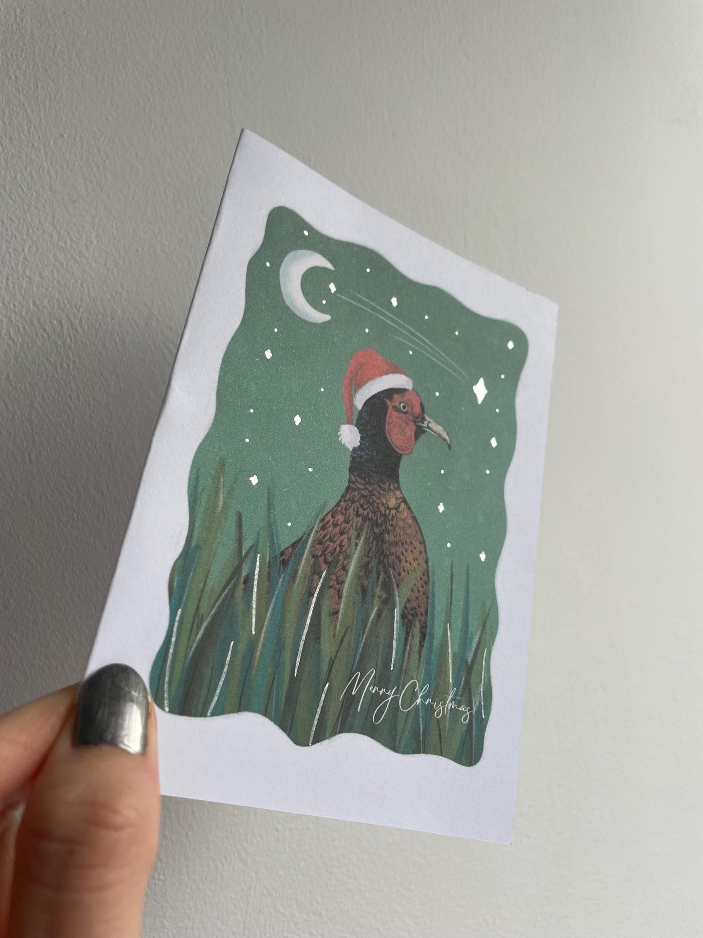 Christmas Pheasant Cards (Set of 3): Hand-Drawn Wildlife Design FREE DELIVERY