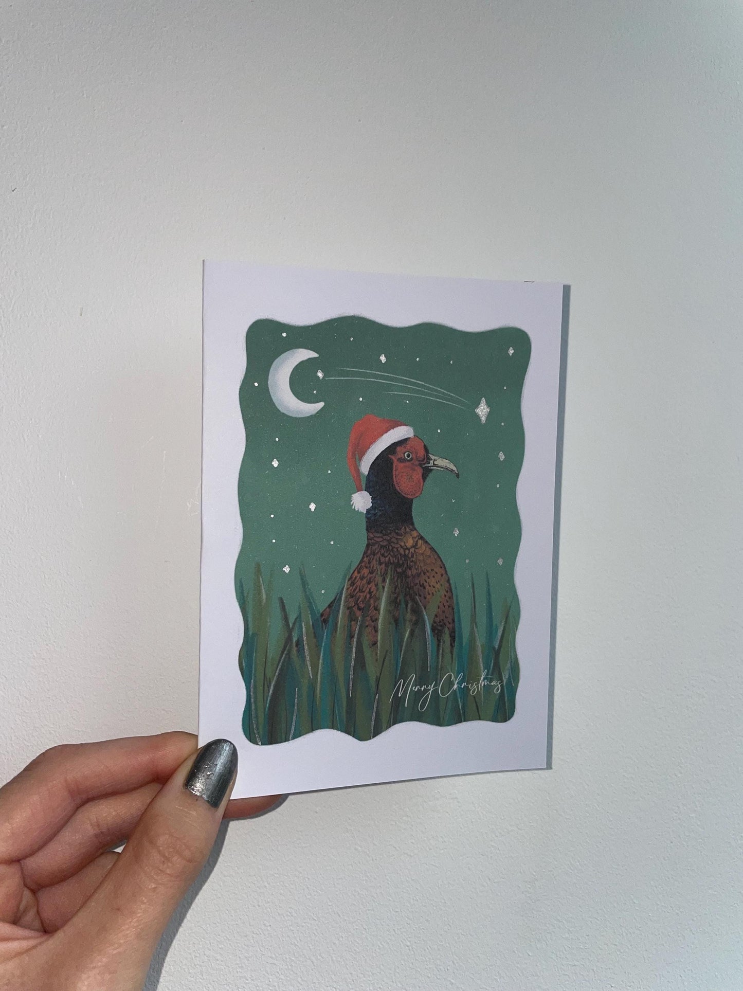 Christmas Pheasant Cards (Set of 3): Hand-Drawn Wildlife Design FREE DELIVERY