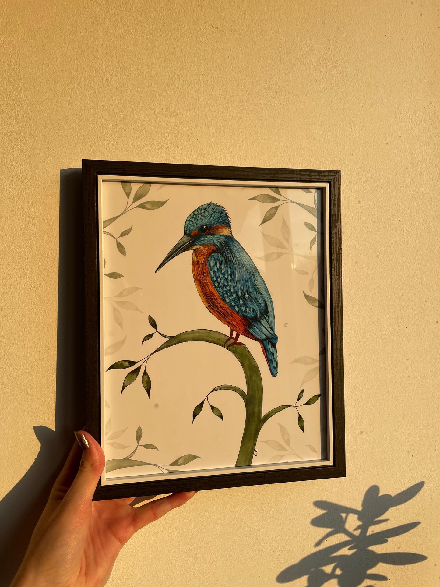 Kingfisher Art Print: Signed A4 Bird Illustration
