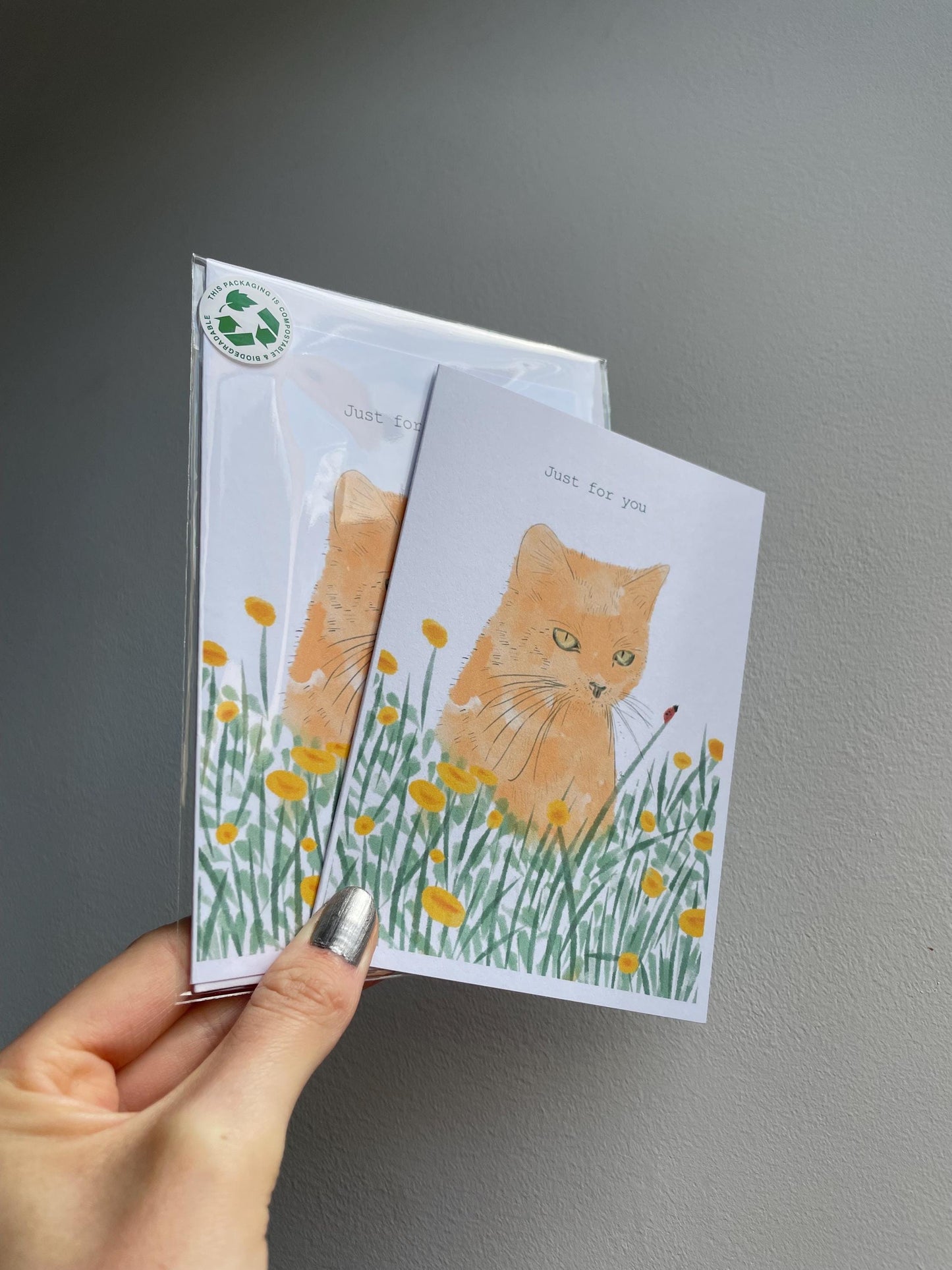 Ginger cat A6 Cards, set of 3: animal lover, Handmade, FREE DELIVERY