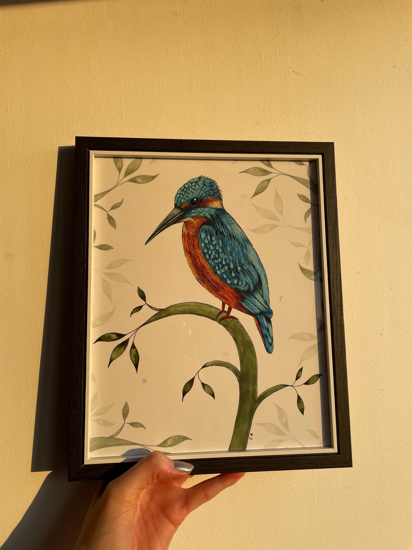Kingfisher Art Print: Signed A4 Bird Illustration