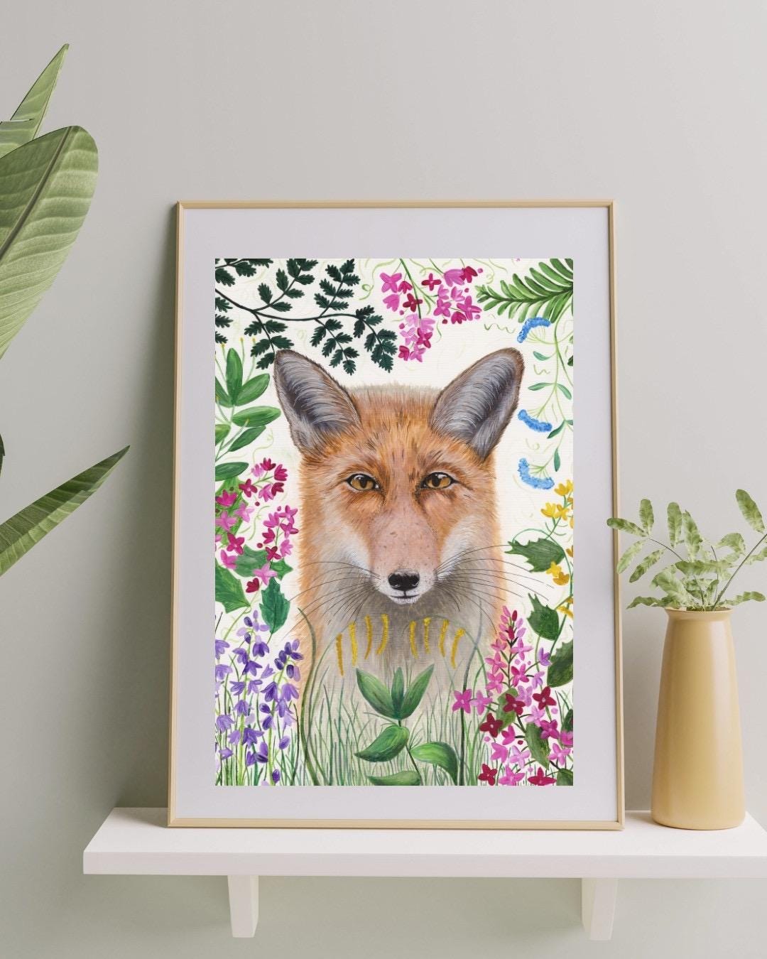 Fox Art Print: Signed A4, wildlife, animal art, FREE DELIVERY