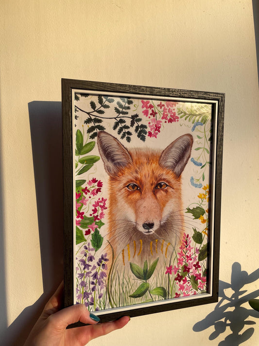 A4 Fox Art Print with signature